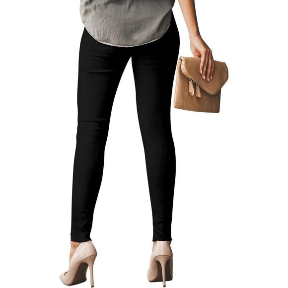 Women’s Ripped Skinny Jeans High Waist Stretch Denim Butt Lifting Light Blue - Picture 2 of 6